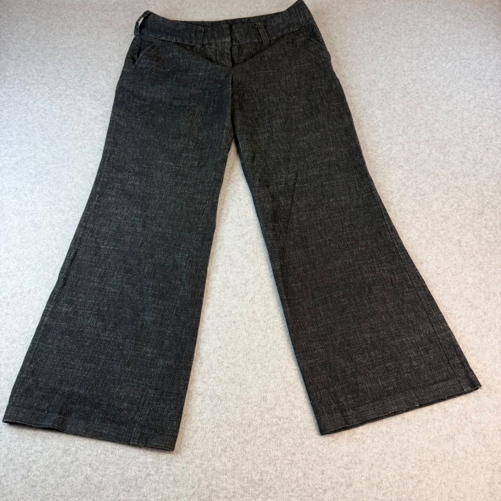 A. Byer Womens Dark Gray Wide Leg Dress Pants Trousers Size 7 Stretch Office